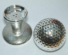 Click for a larger image of Golf ball and tee salt and pepper set